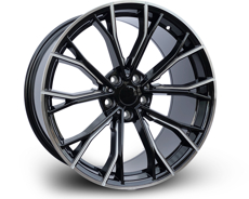 Диски B012R (BH1987) (Front + Rear only) Black Milled + Mashined Lip (FIB MILING SPOKE) 5x120 ET-35 Ширина-8.5 Диаметр-20 Центр-72.6